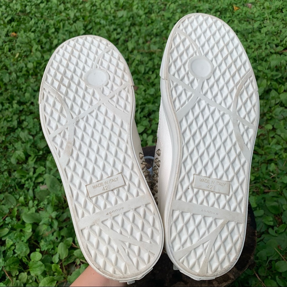 Giuseppe Zanotti white spiked high top sneakers EUR 42 - Picture 14 of 15